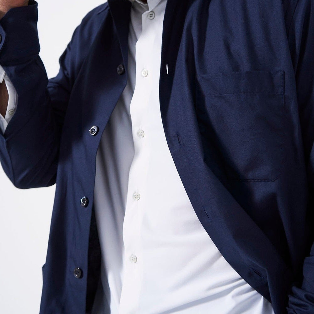 
                  
                    Regenerative Cotton Navy Shirt Jacket
                  
                