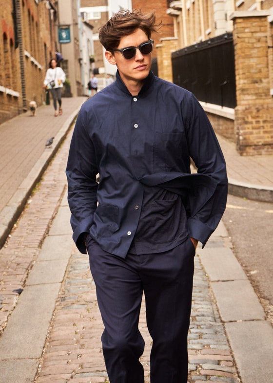 Regenerative Cotton Navy Shirt Jacket