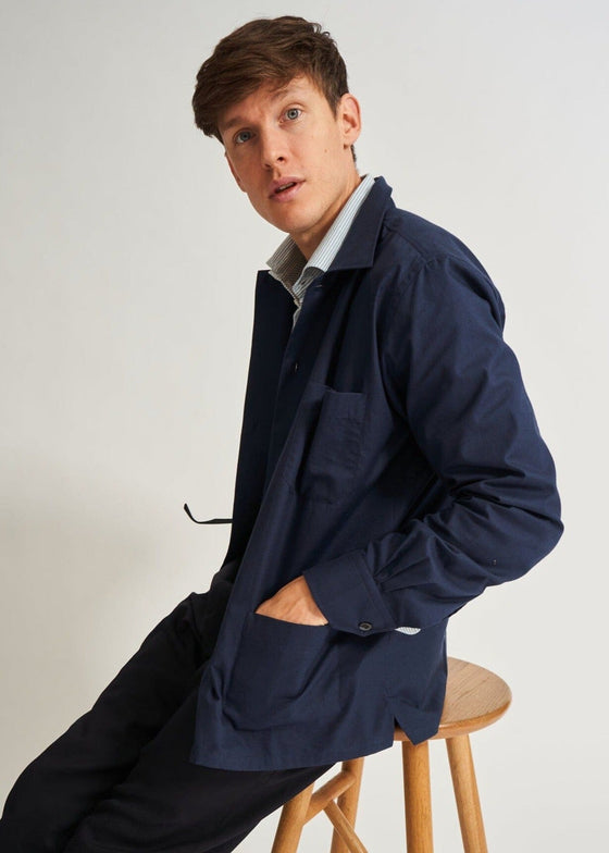 Regenerative Cotton Navy Shirt Jacket