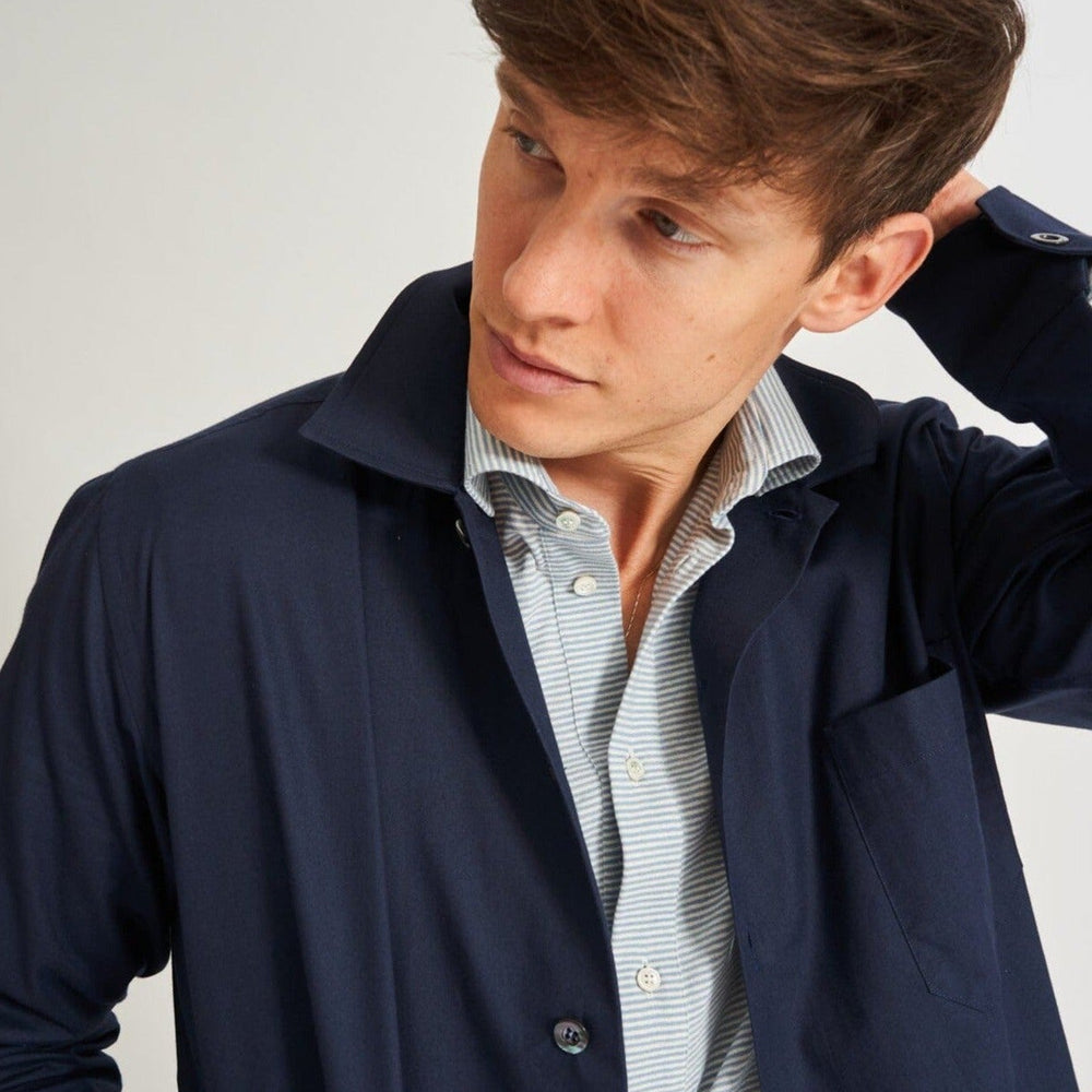 
                  
                    Regenerative Cotton Navy Shirt Jacket
                  
                