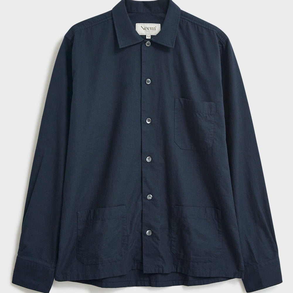 Regenerative Cotton Navy Shirt Jacket