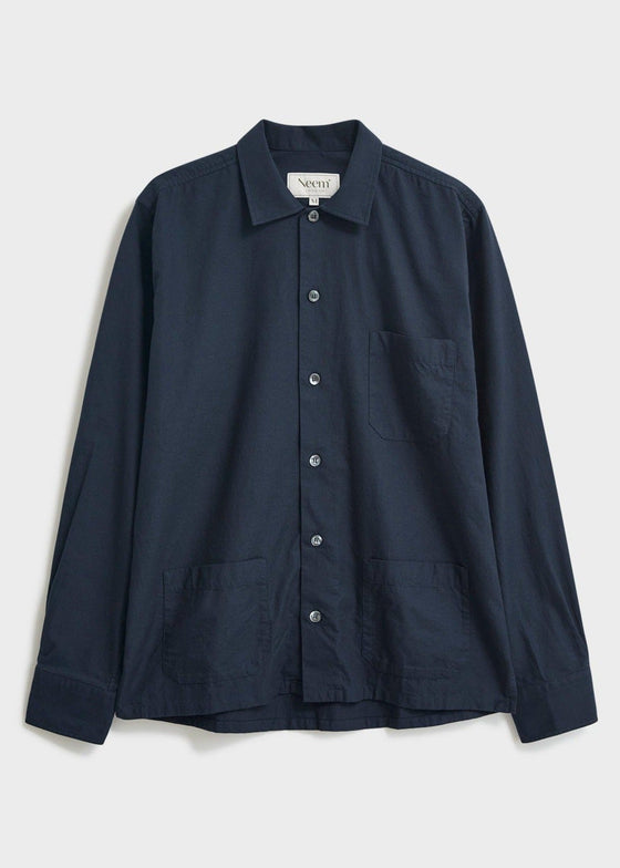 Regenerative Cotton Navy Shirt Jacket