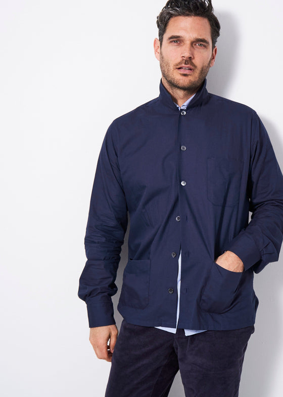 Regenerative Cotton Navy Shirt Jacket