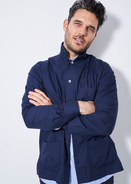 Regenerative Cotton Navy Shirt Jacket