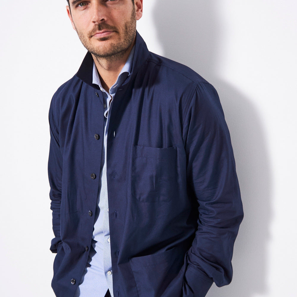 
                  
                    Regenerative Cotton Navy Shirt Jacket
                  
                