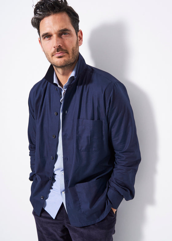 Regenerative Cotton Navy Shirt Jacket