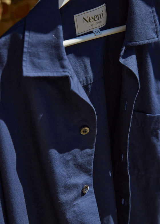 Regenerative Cotton Navy Shirt Jacket