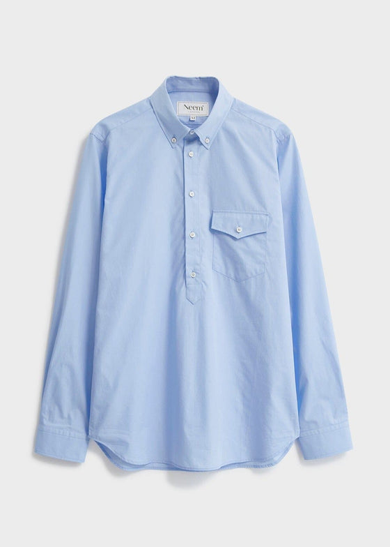 Regenerative Cotton Poplin Sky Modern Button-down Shirt