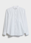 Regenerative Cotton Poplin White Nehru Shirt