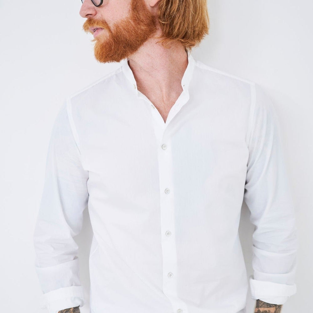 
                  
                    Regenerative Cotton Poplin White Nehru Shirt
                  
                