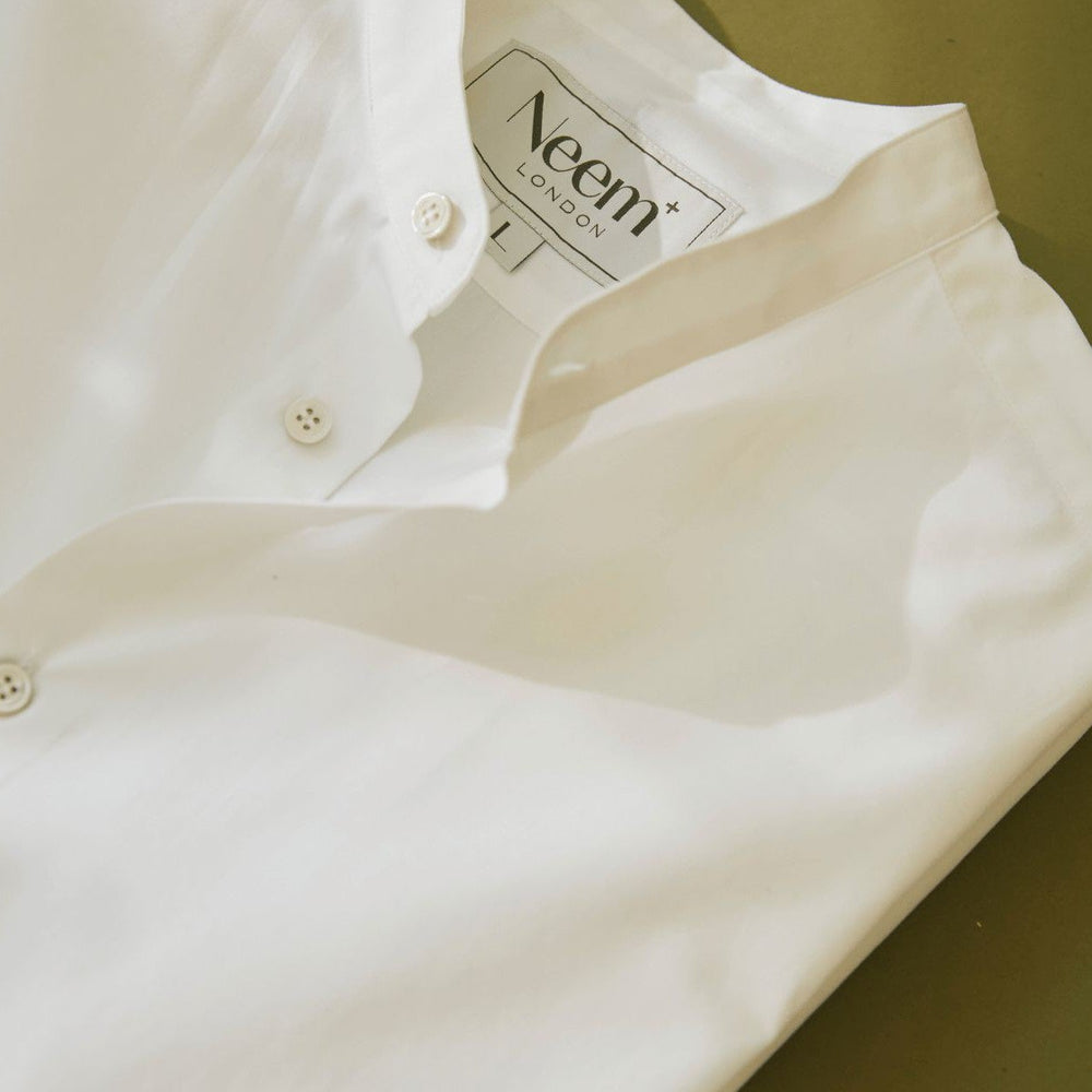 
                  
                    Regenerative Cotton Poplin White Nehru Shirt
                  
                