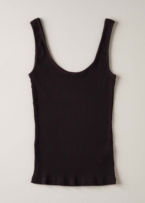 Ribbed Vest Charcoal