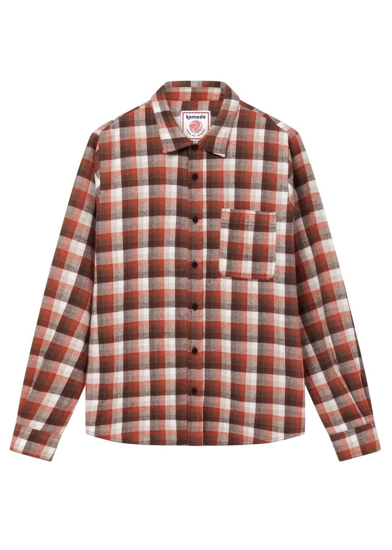 SANTI Organic Cotton Flannel Shirt - Oat Check