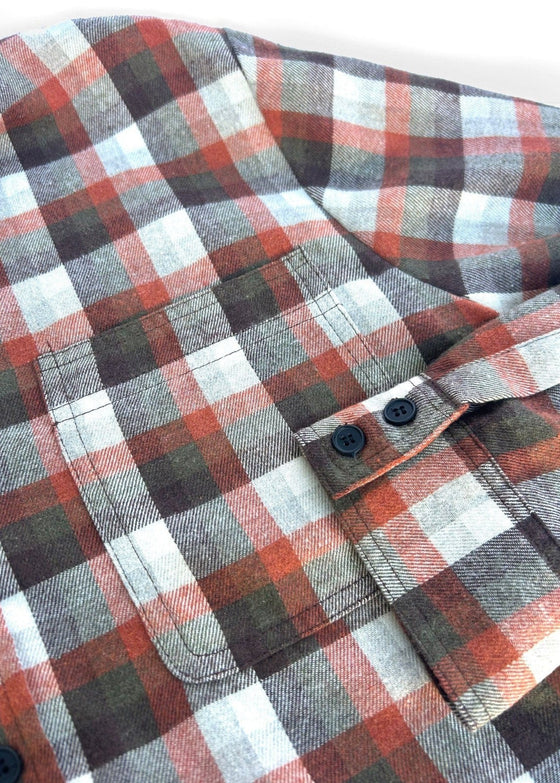 SANTI Organic Cotton Flannel Shirt - Oat Check