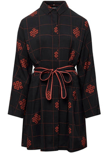  SEBA Tencel Dress - Black Eternal Knot Print