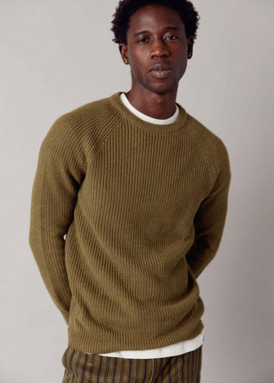 SERGIO - Organic Cotton Jumper Khaki