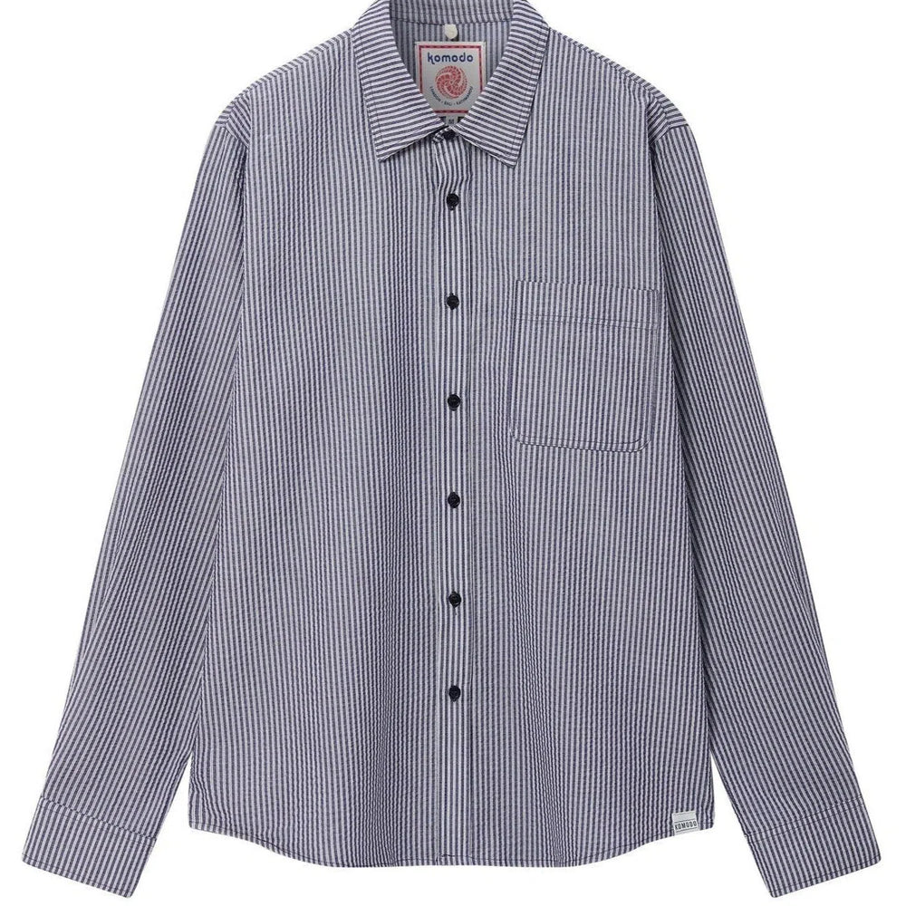 SPECTRE Organic Cotton Shirt - Navy Pinstripe