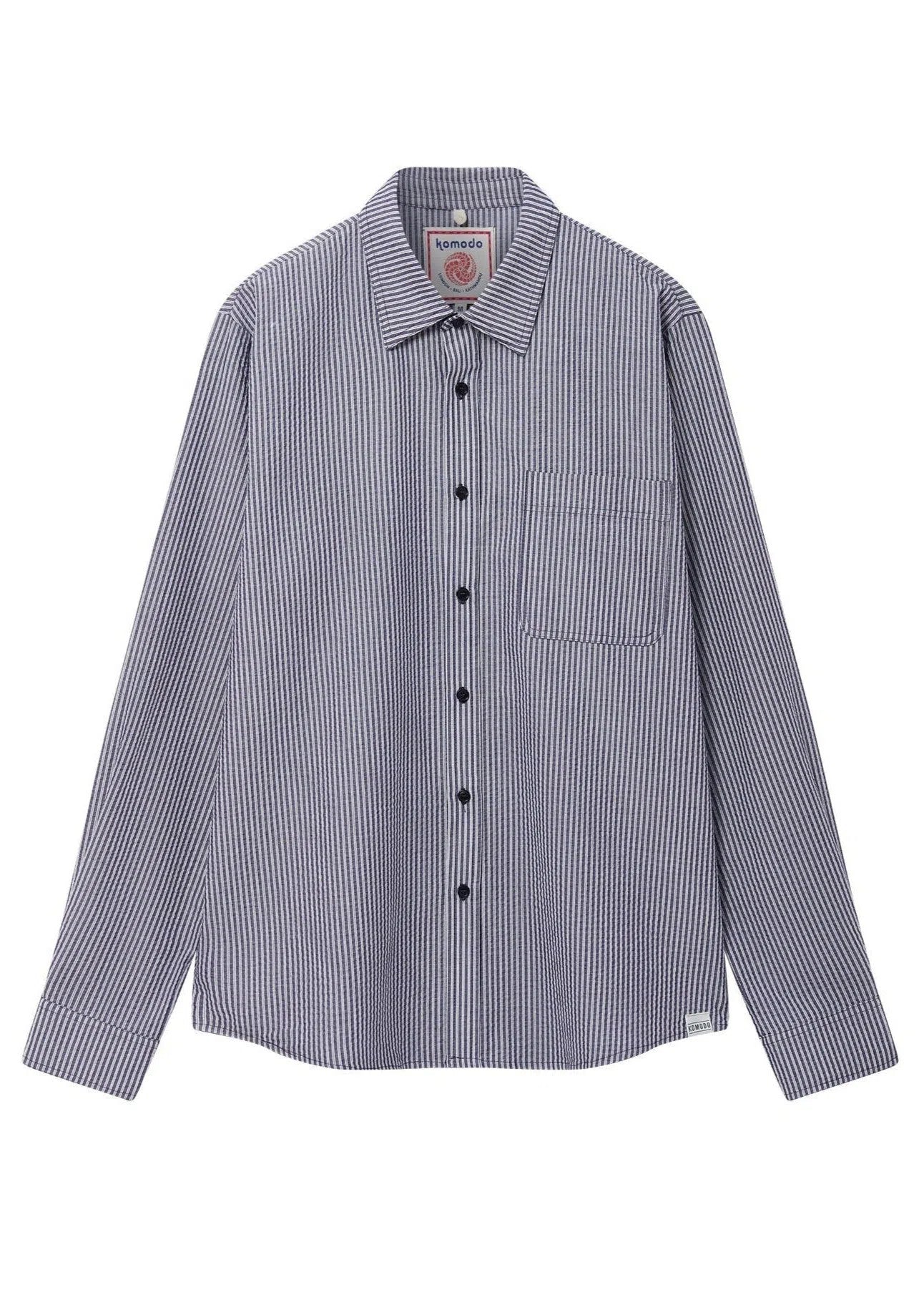 SPECTRE Organic Cotton Shirt - Navy Pinstripe