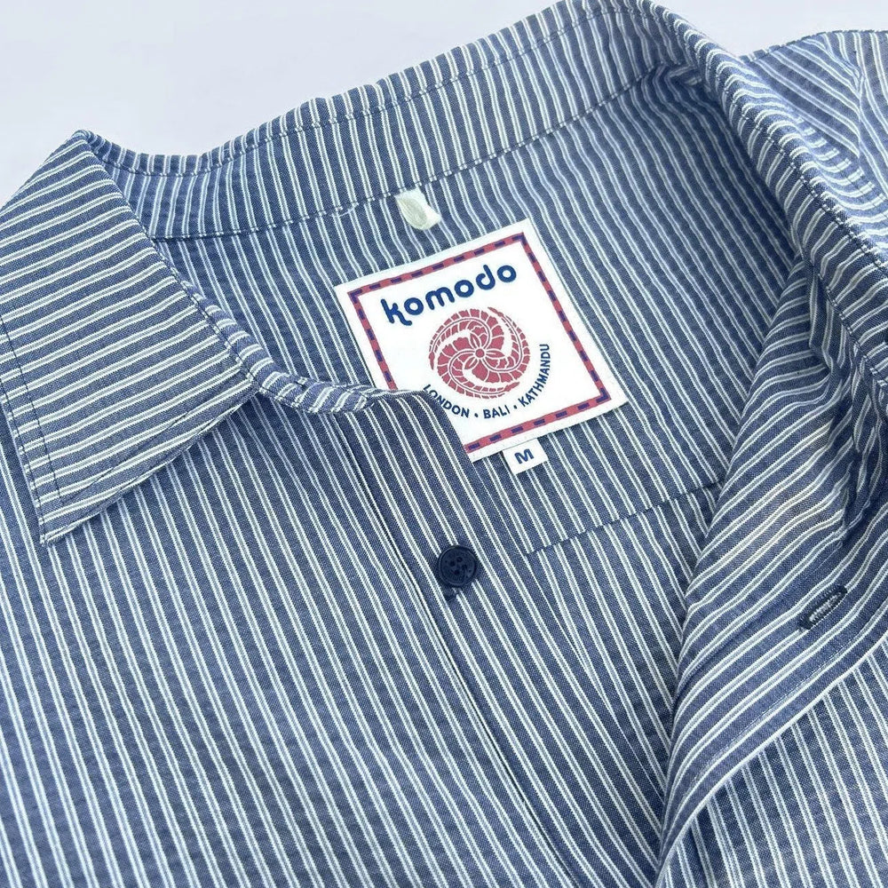 
                  
                    SPECTRE Organic Cotton Shirt - Navy Pinstripe
                  
                