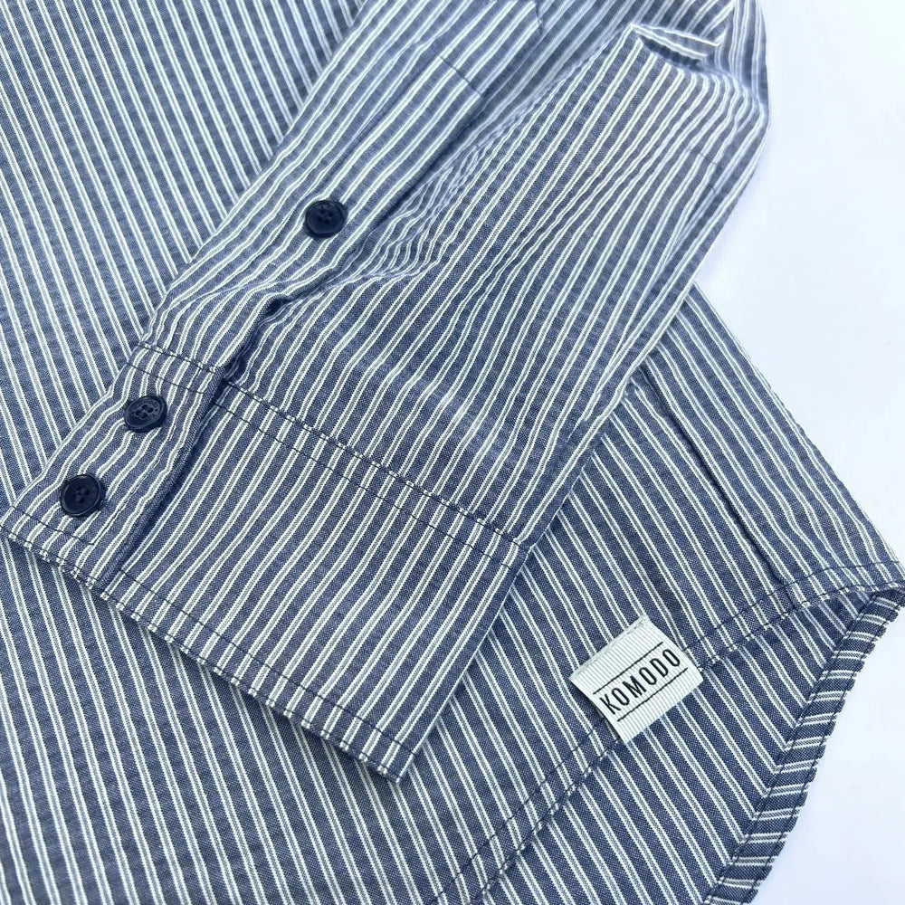 
                  
                    SPECTRE Organic Cotton Shirt - Navy Pinstripe
                  
                