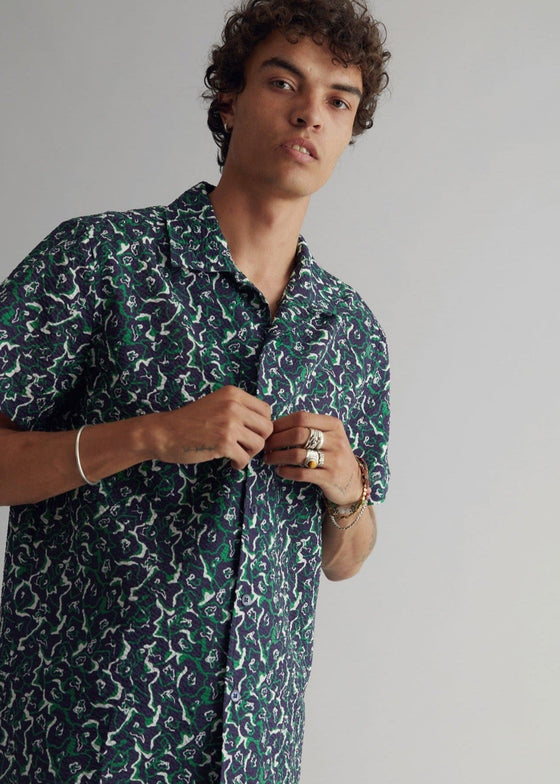 SPINDRIFT Shirt Mens - Navy Print