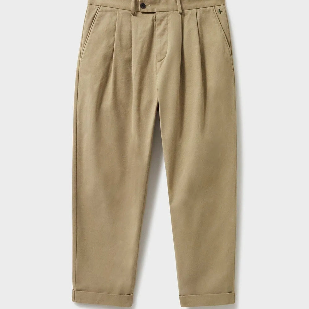
                  
                    Organic Cotton stretch Oatmeal Pleated Trouser
                  
                