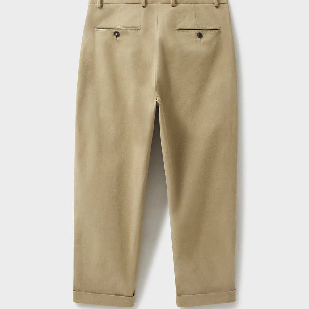 
                  
                    Organic Cotton stretch Oatmeal Pleated Trouser
                  
                