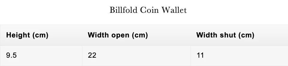 
                  
                    Billfold Coin Wallet - 3 colours
                  
                