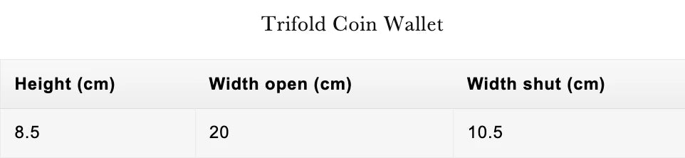 
                  
                    Trifold Coin Wallet - Black
                  
                