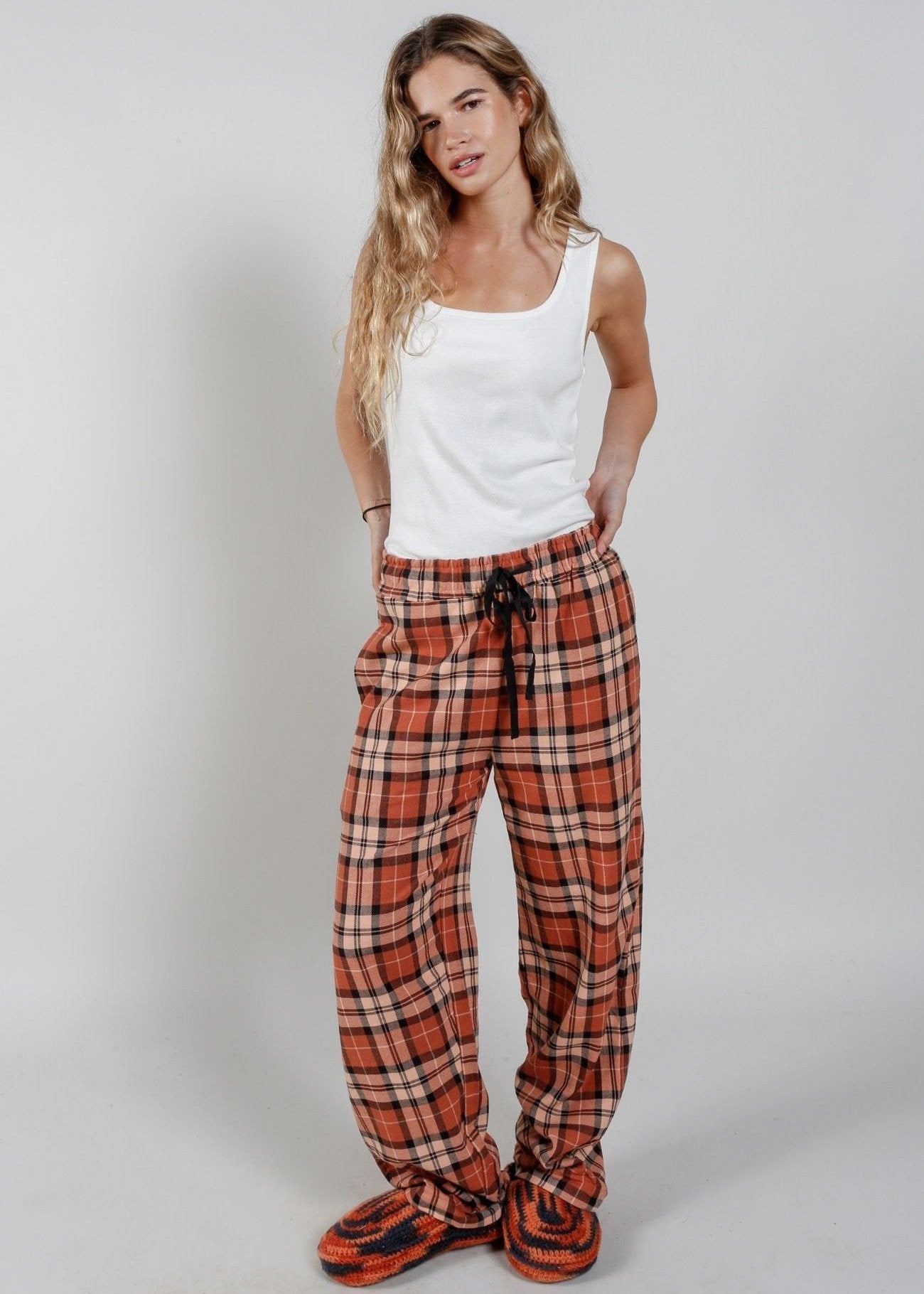 JIM JAM Womens Organic Cotton Pyjama Bottoms - Clay