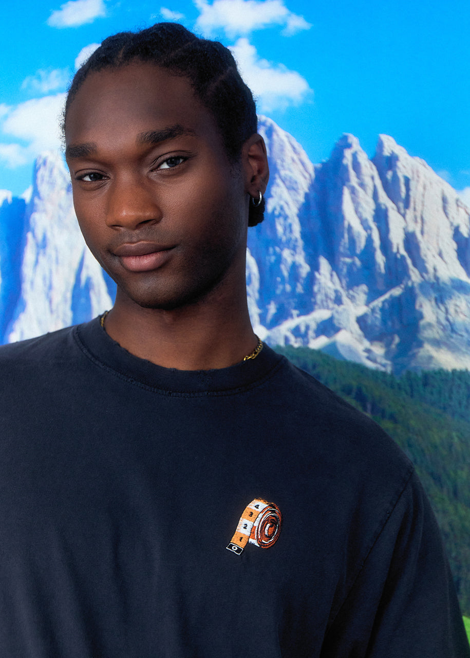 an ingmarson t-shirt with a tape measure embroidery 