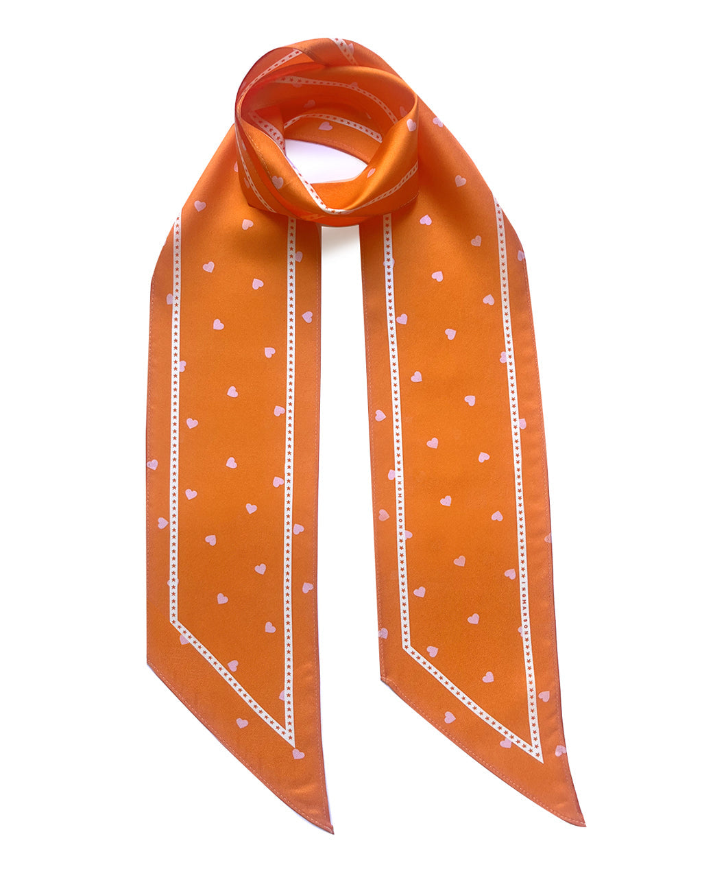 an orange silk scarf