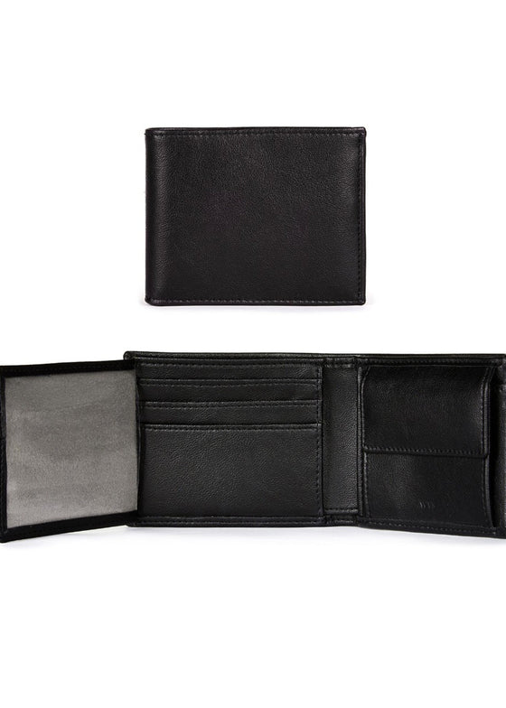 Trifold Coin Wallet - Black