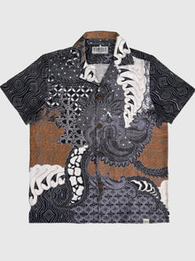 SPINDRIFT - Organic Cotton Shirt Steel Blue Bali Batik