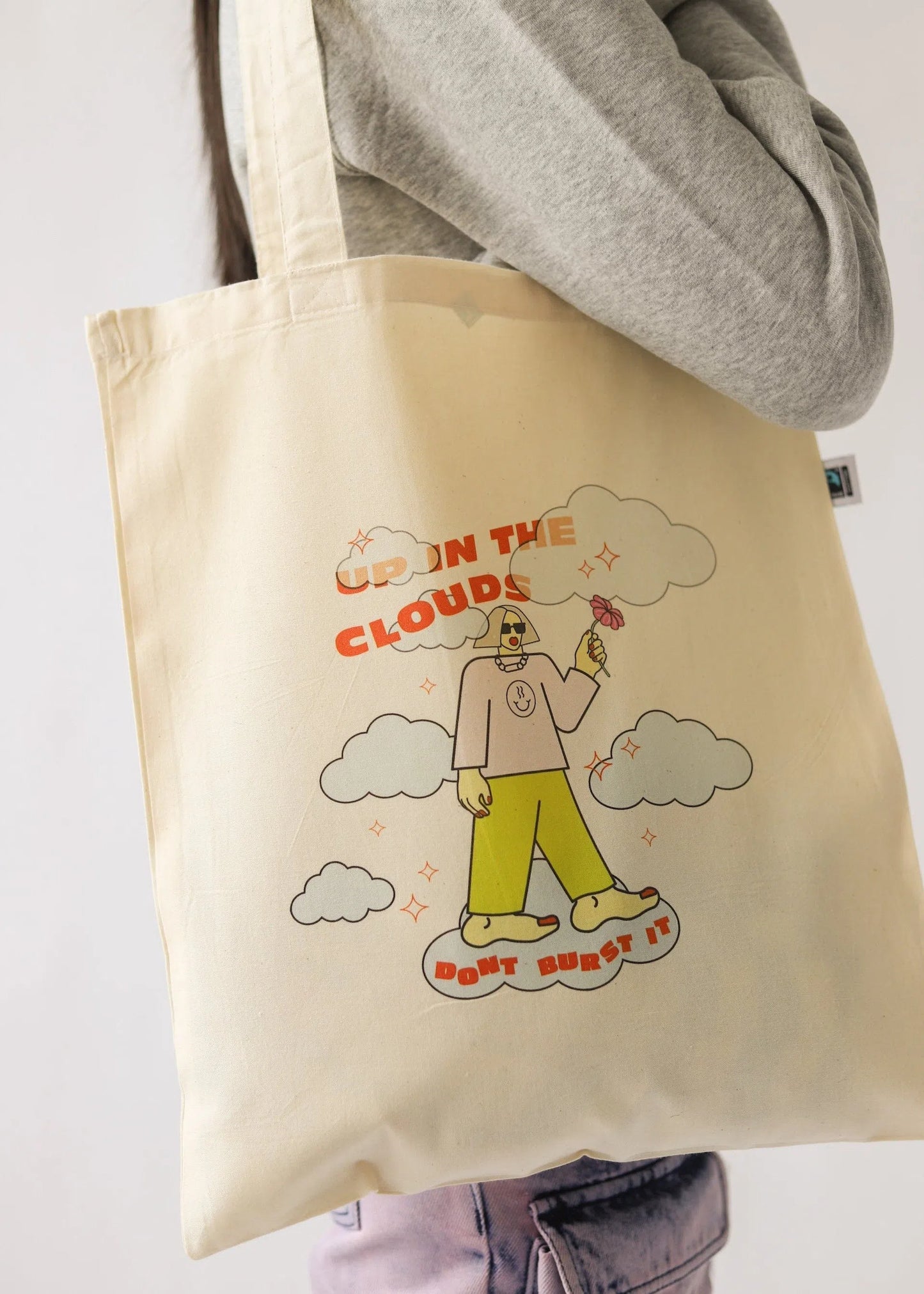 Up In The Clouds Tote Bag - Vegan - 100% Organic Cotton