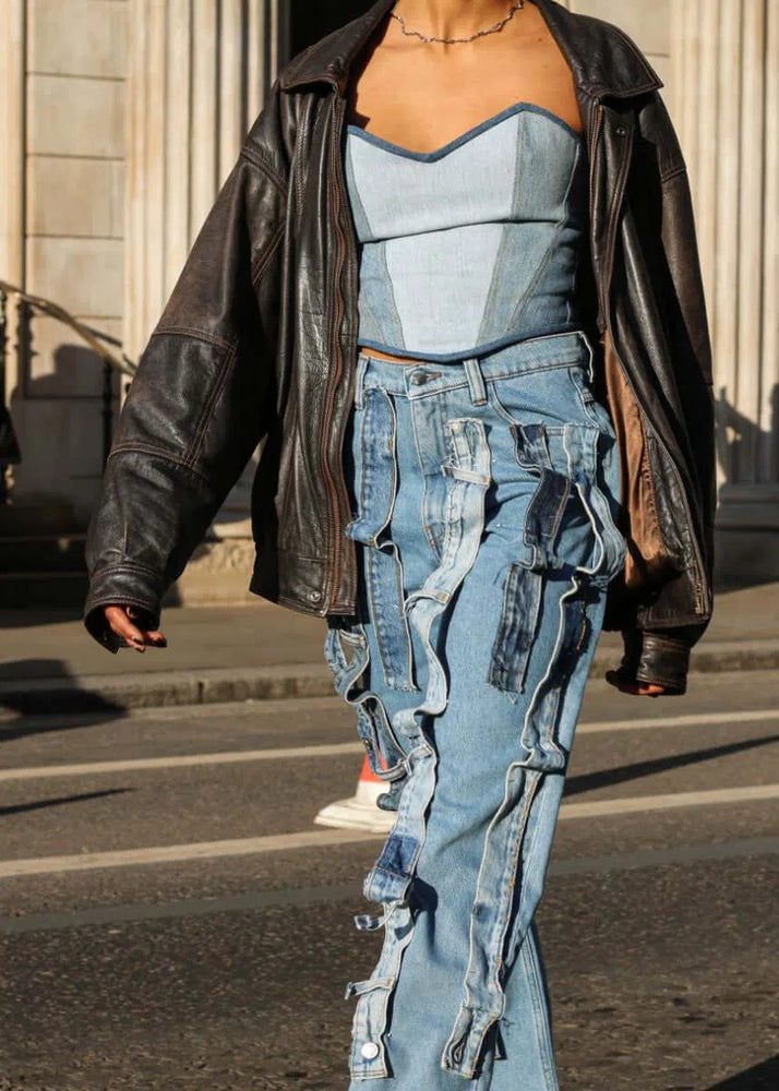
                  
                    Upcycled Denim Bodice Corset
                  
                