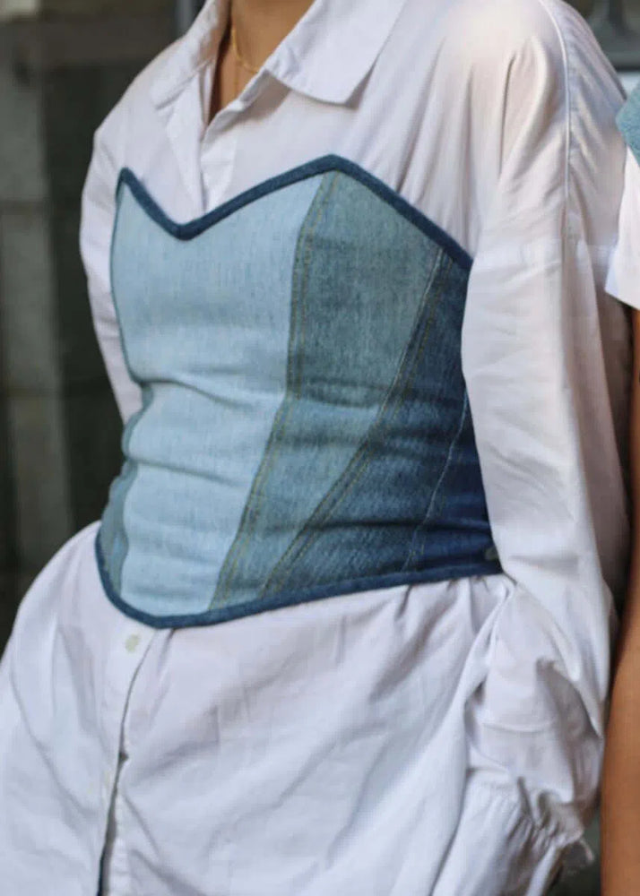
                  
                    Upcycled Denim Bodice Corset
                  
                
