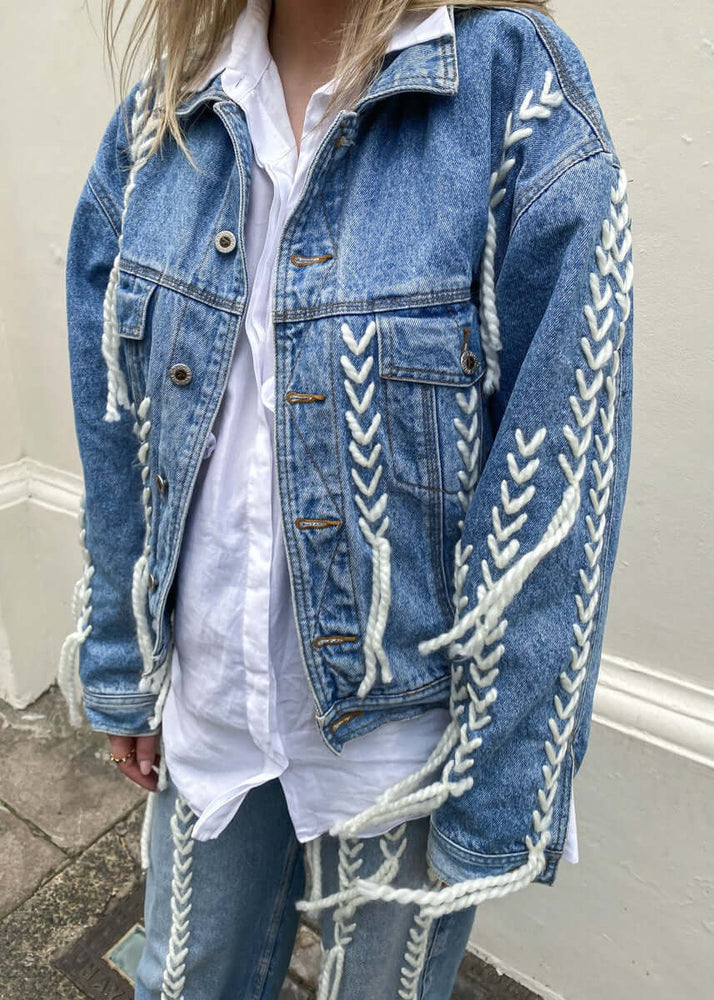 
                  
                    Upcycled Denim Thread Jacket
                  
                