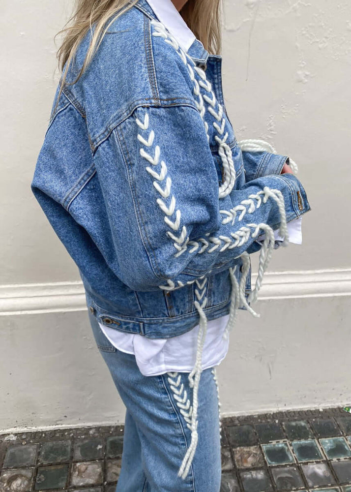 
                  
                    Upcycled Denim Thread Jacket
                  
                