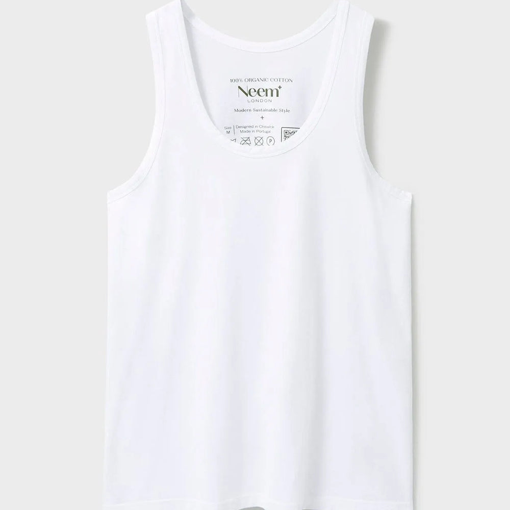 
                  
                    Men's White Organic Cotton Tank Top
                  
                