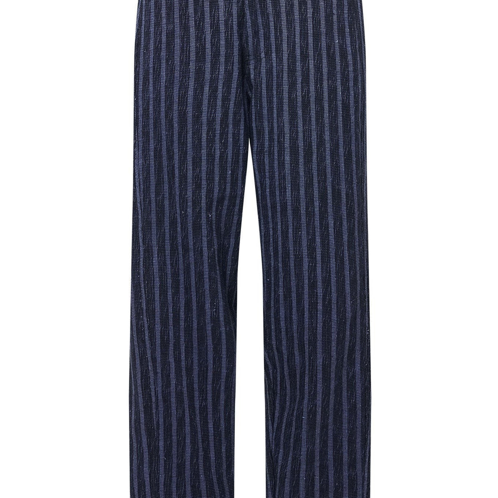 YAKA Handwoven Cotton Trouser - Blue Stripe