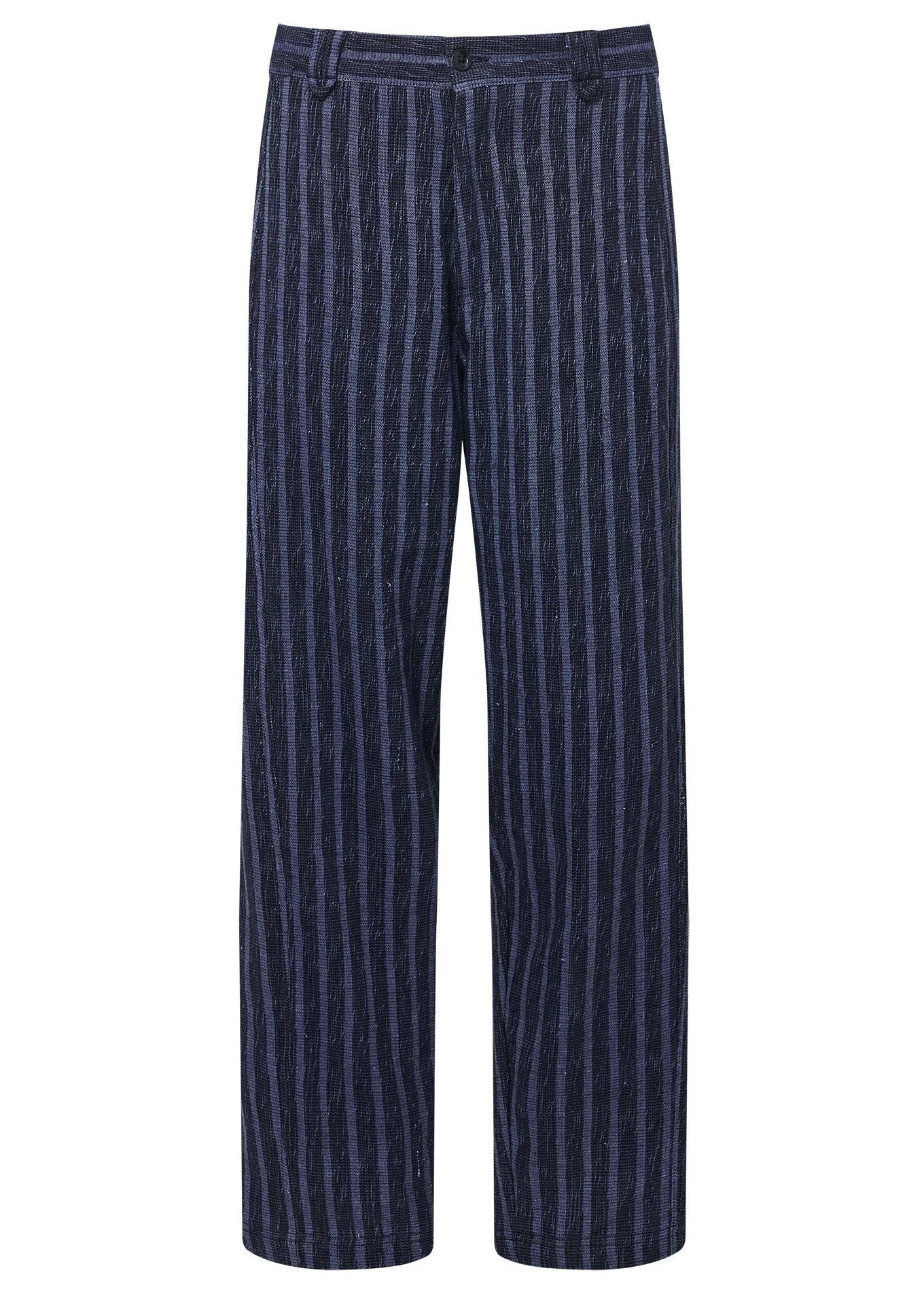 YAKA Handwoven Cotton Trouser - Blue Stripe