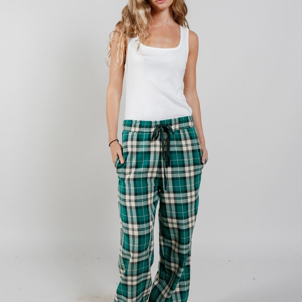 JIM JAM Womens Organic Cotton Pyjama Bottoms - Green