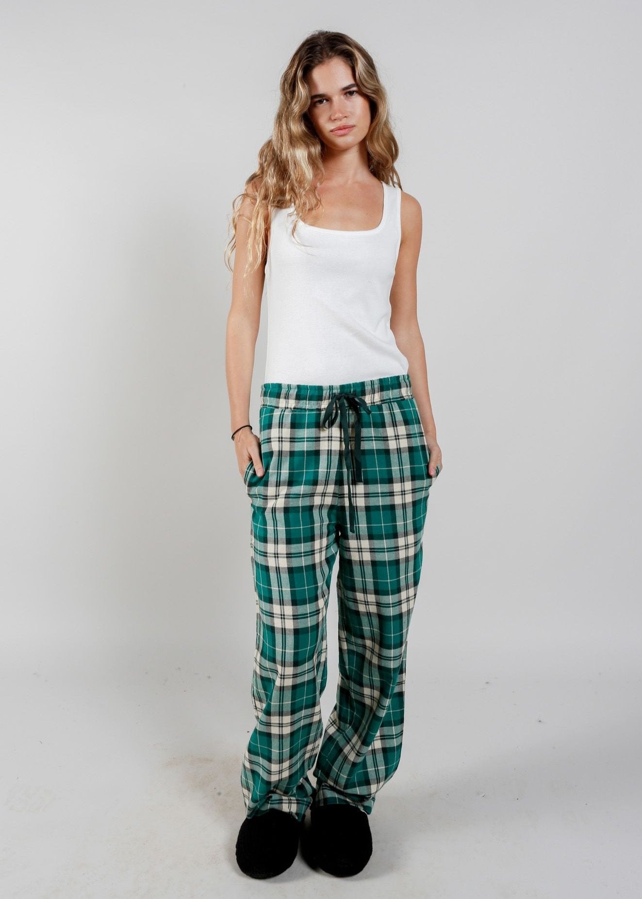 JIM JAM Womens Organic Cotton Pyjama Bottoms - Green